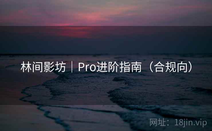林间影坊｜Pro进阶指南（合规向）